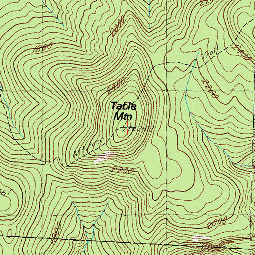 Topographic Map of Table Mountain, NH