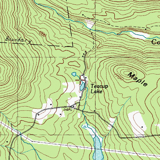 Topographic Map of Teacup Lake, NH
