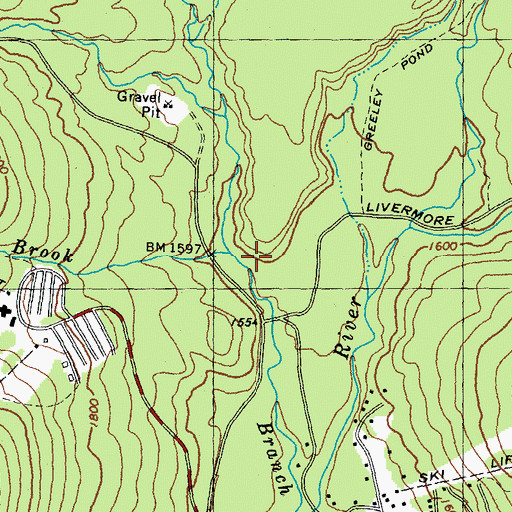 Topographic Map of Tecumseh Brook, NH