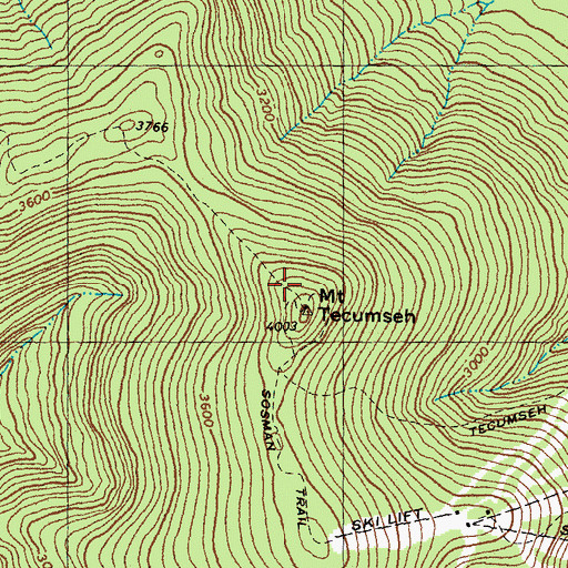 Topographic Map of Mount Tecumseh, NH