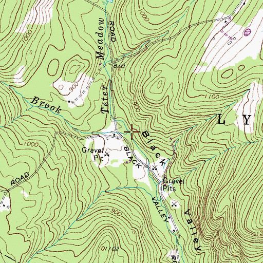 Topographic Map of Teter Meadow Brook, NH