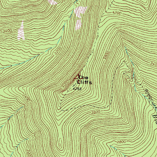 Topographic Map of The Cliffs, NH