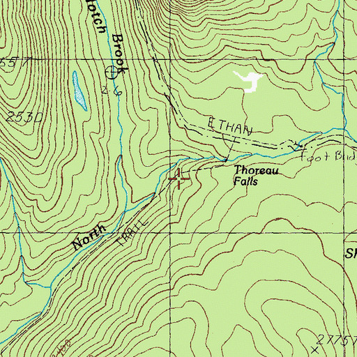 Topographic Map of Thoreau Falls, NH