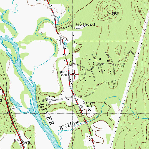 Topographic Map of Thornton Central School, NH
