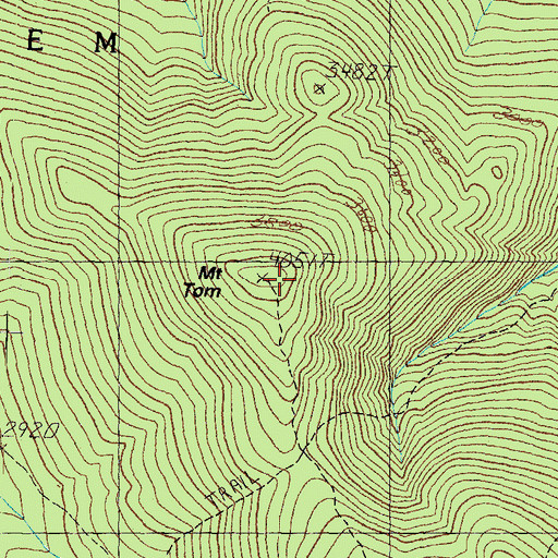 Topographic Map of Mount Tom, NH