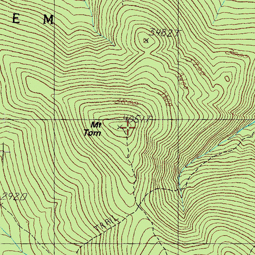 Topographic Map of Mount Tom, NH