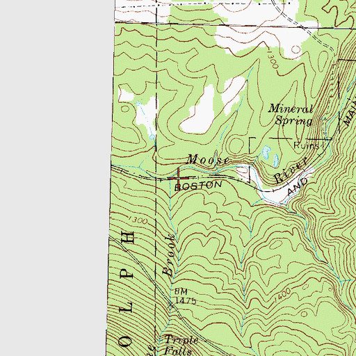 Topographic Map of Townline Brook, NH