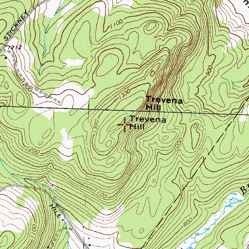 Topographic Map of Trevena Hill, NH