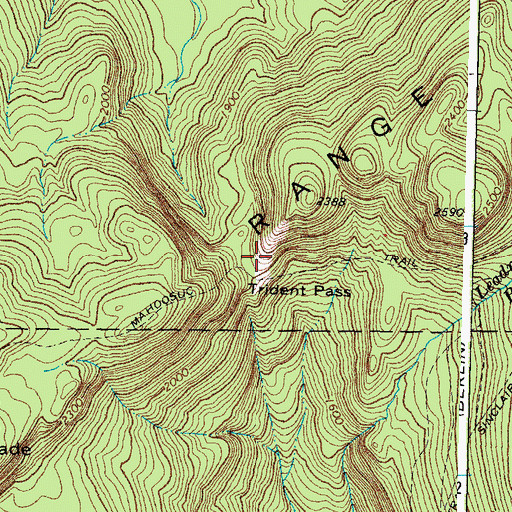 Topographic Map of Trident Pass, NH