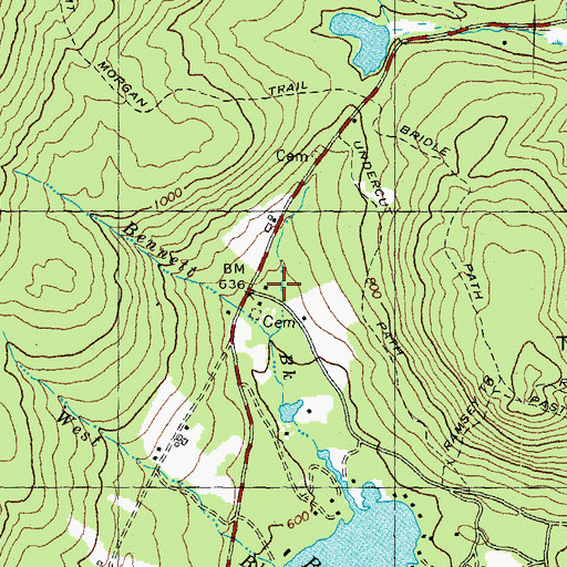 Topographic Map of True School, NH