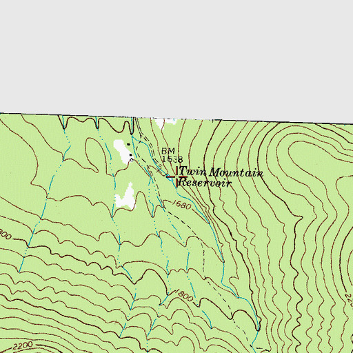 Topographic Map of Twin Mountain Reservoir, NH