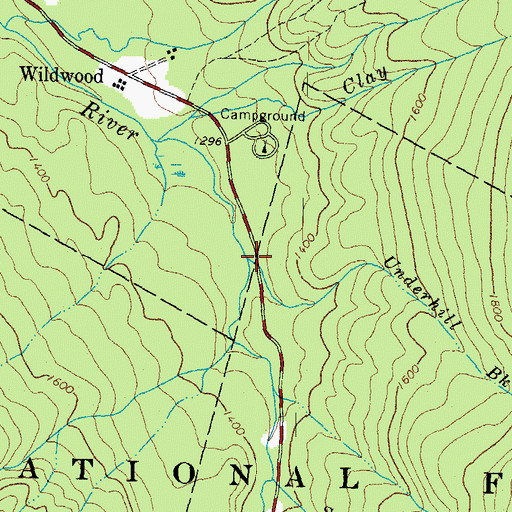 Topographic Map of Underhill Brook, NH