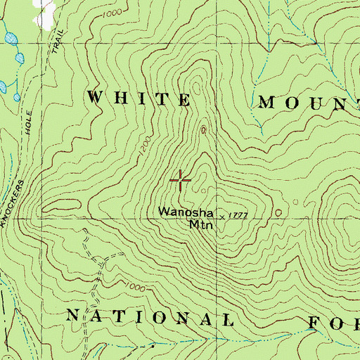 Topographic Map of Wanosha Mountain, NH