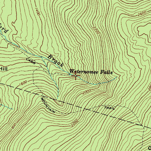 Topographic Map of Waternomee Falls, NH