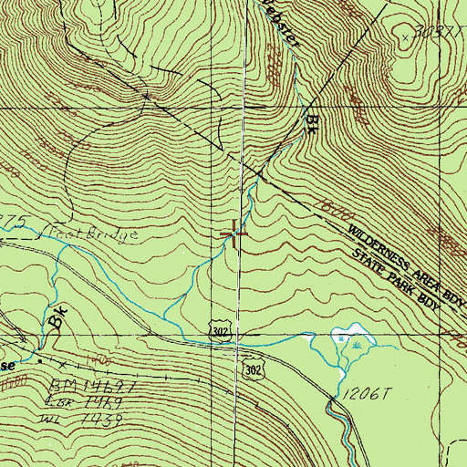 Topographic Map of Webster Brook, NH