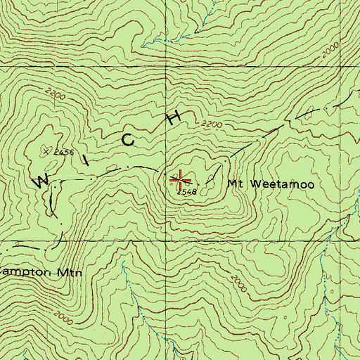 Topographic Map of Mount Weetamoo, NH