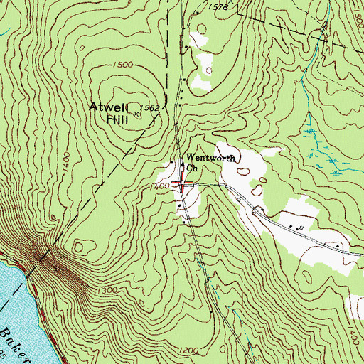 Topographic Map of Wentworth Church, NH