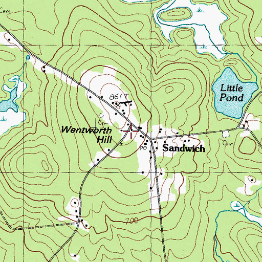 Topographic Map of Wentworth Hill, NH