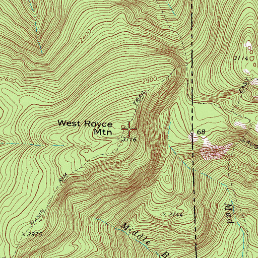 Topographic Map of West Royce Mountain, NH