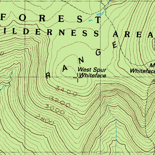 Topographic Map of West Spur Whiteface, NH