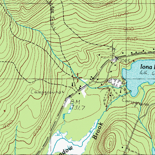 Topographic Map of White Ledge Campground, NH