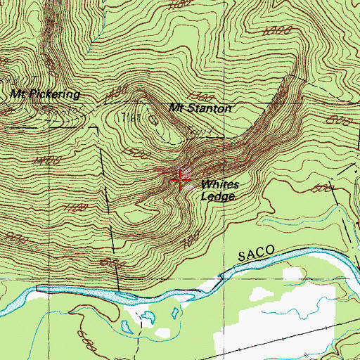 Topographic Map of Whites Ledge, NH
