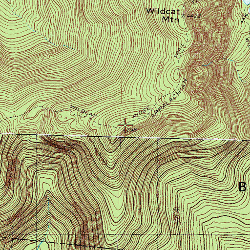 Topographic Map of Wildcat Ridge Trail, NH