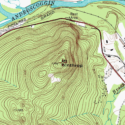 Topographic Map of Mount Winthrop, NH