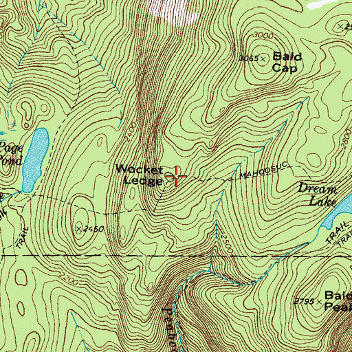 Topographic Map of Wocket Ledge, NH