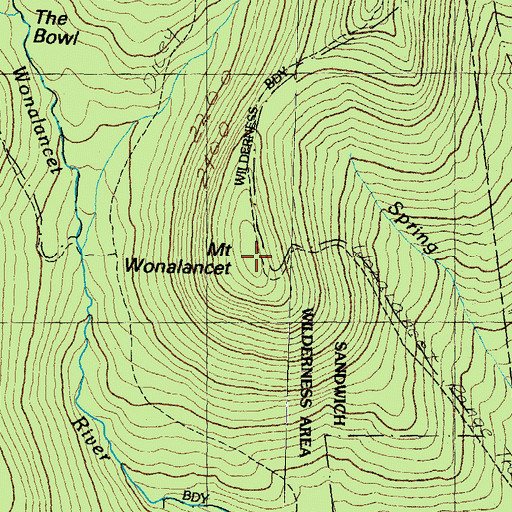 Topographic Map of Mount Wonalancet, NH