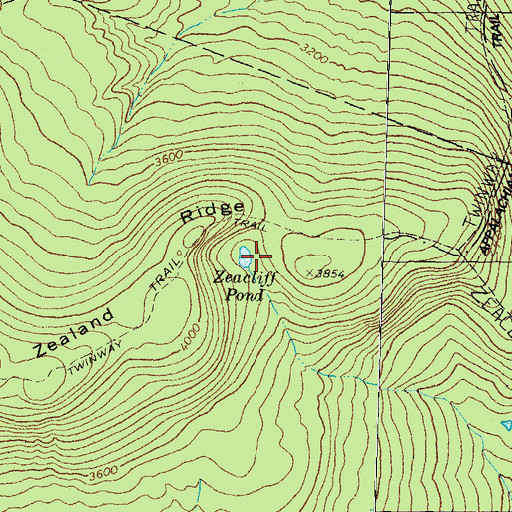 Topographic Map of Zeacliff Pond, NH