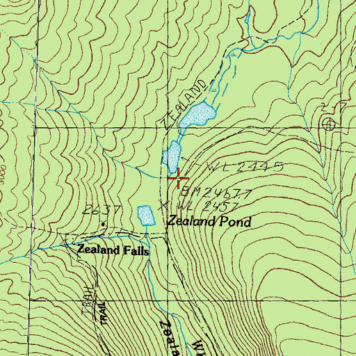 Topographic Map of Zealand Falls, NH