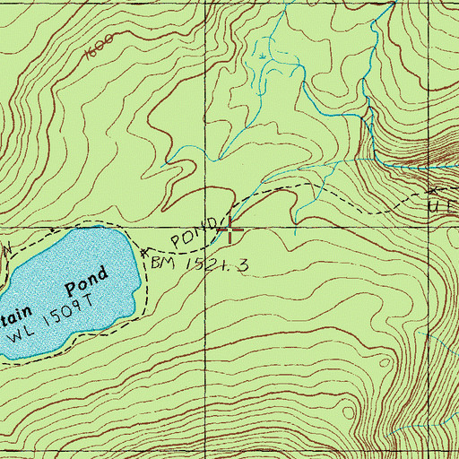 Topographic Map of Mountain Pond Trail, NH