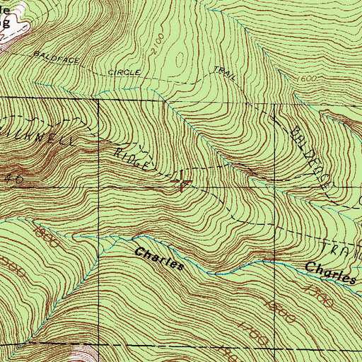 Topographic Map of Bilknell Ridge Trail, NH