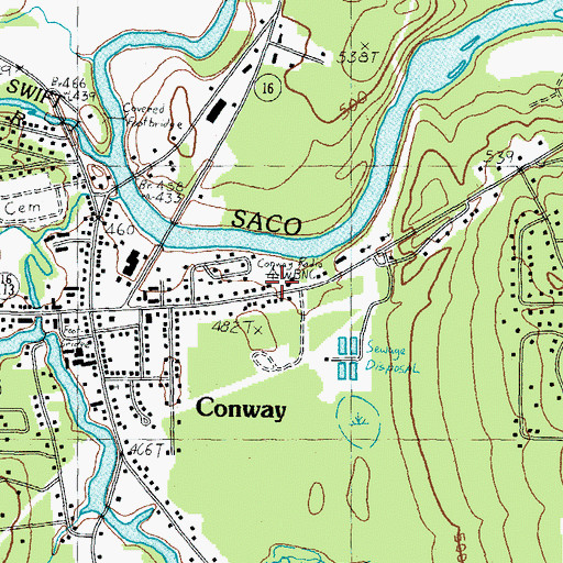 Topographic Map of WBNC-AM (Conway), NH