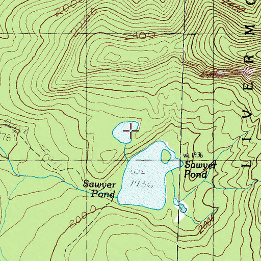 Topographic Map of Little Sawyer Pond, NH