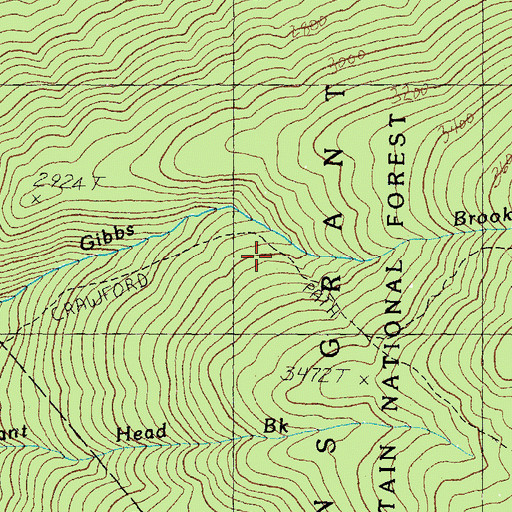 Topographic Map of Gibbs Brook Scenic Area, NH