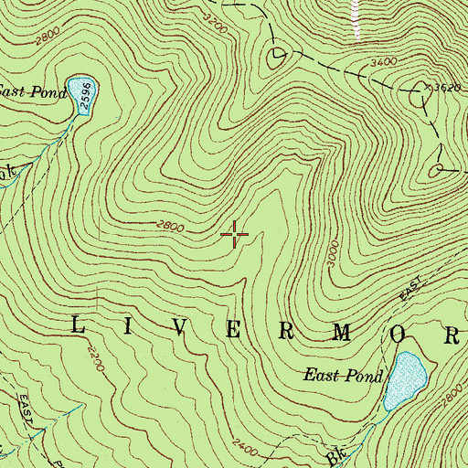 Topographic Map of East Pond Loop, NH