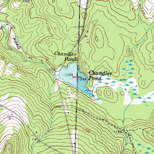 Topographic Map of Chandler Pond, NH
