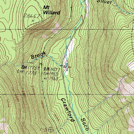 Topographic Map of Willey Brook, NH