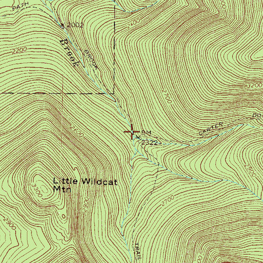 Topographic Map of Nineteenmile Brook Trail, NH