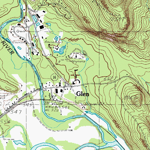 Topographic Map of Storyland, NH