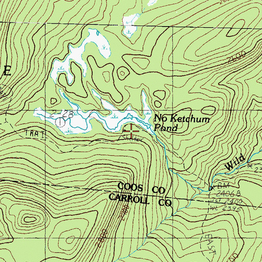 Topographic Map of WMNF Shelter, NH