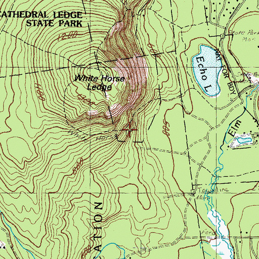 Topographic Map of White Horse Trail, NH