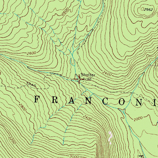 Topographic Map of Thirteen Falls, NH
