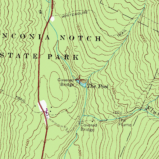 Topographic Map of Whitehouse Bridge, NH