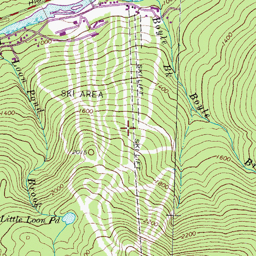 Topographic Map of Loon Mountain Winter Sports Area, NH