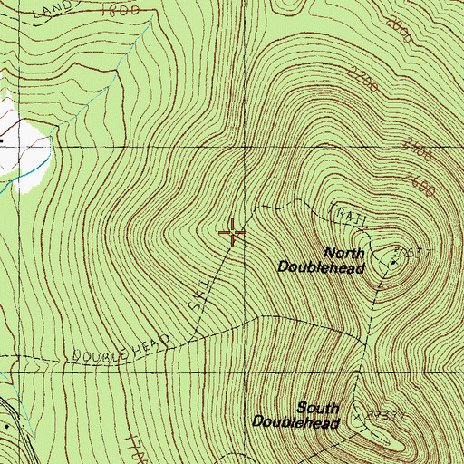 Topographic Map of Doublehead Ski Trail, NH