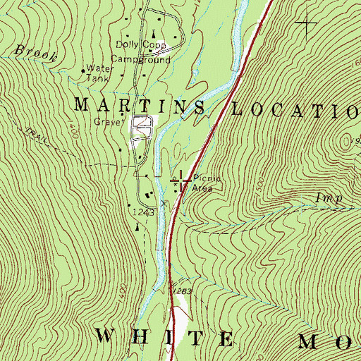 Topographic Map of Peabody Field Picnic Area, NH