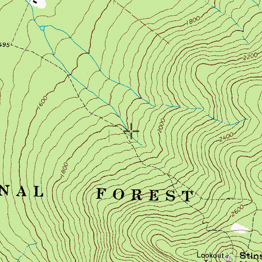 Topographic Map of Stinson Mountain Trail, NH